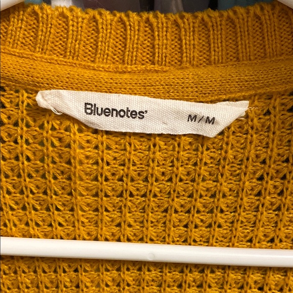 Bluenotes Women's Mustard Yellow Open-Front Sweater - Picture 2 of 2